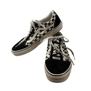 Vans Old Skool Checkerboard Skate Shoe Men's 9 Women's 10.5 Black White Classic